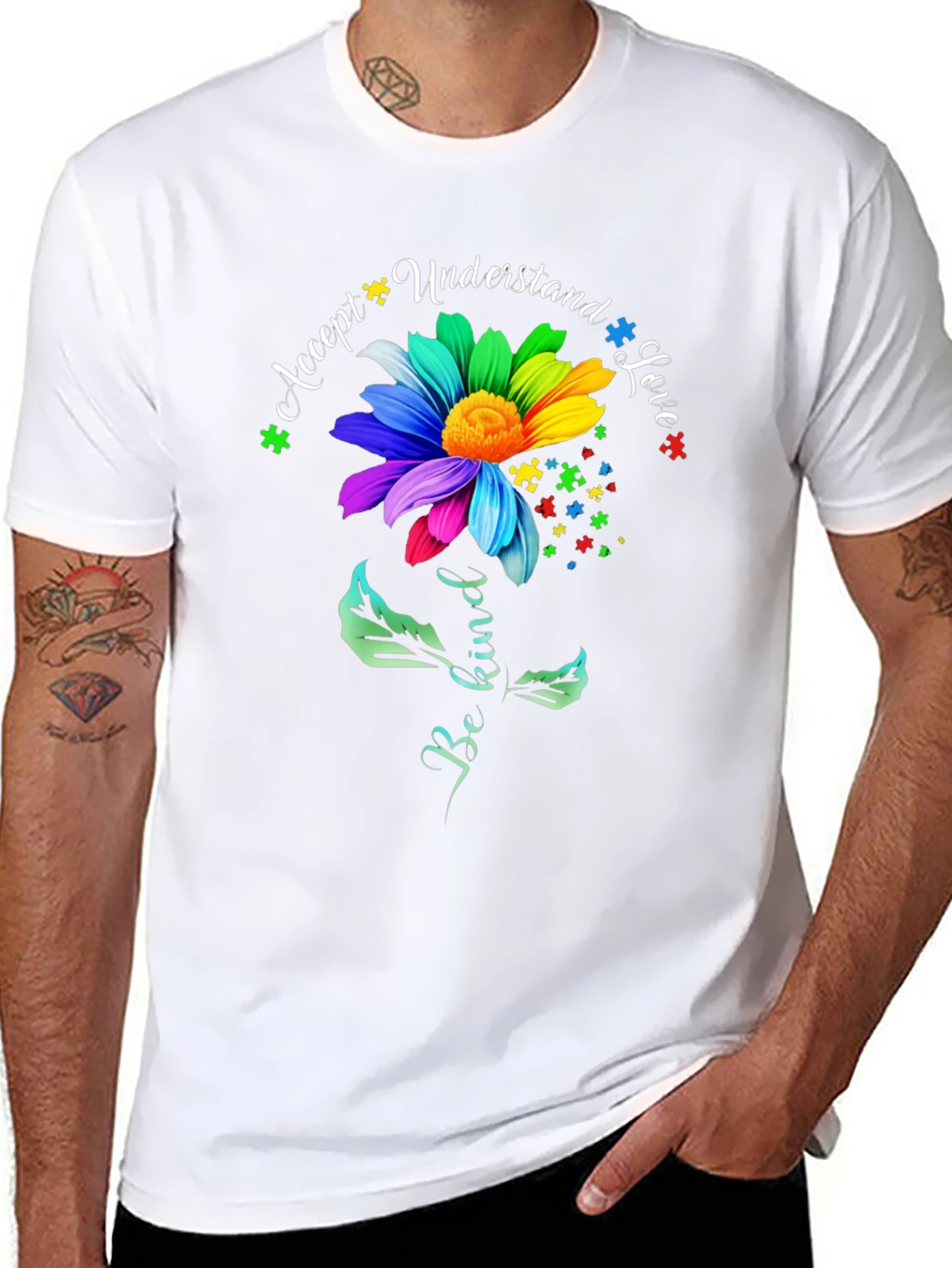 Autism Awareness Flower Graphic T-Shirt
