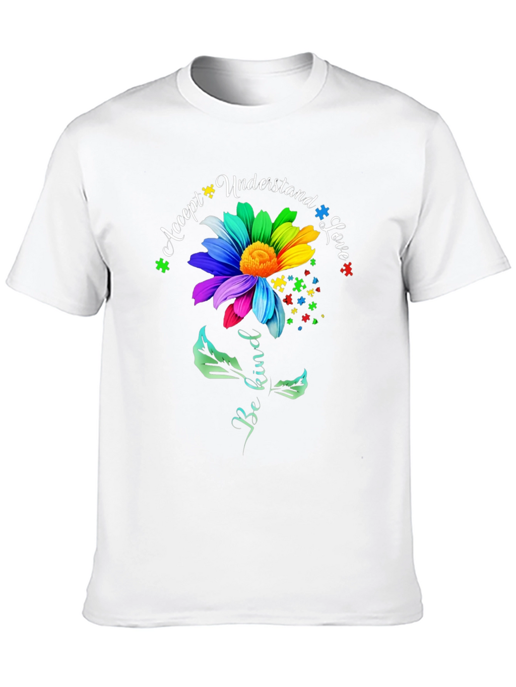 Autism Awareness Flower Graphic T-Shirt