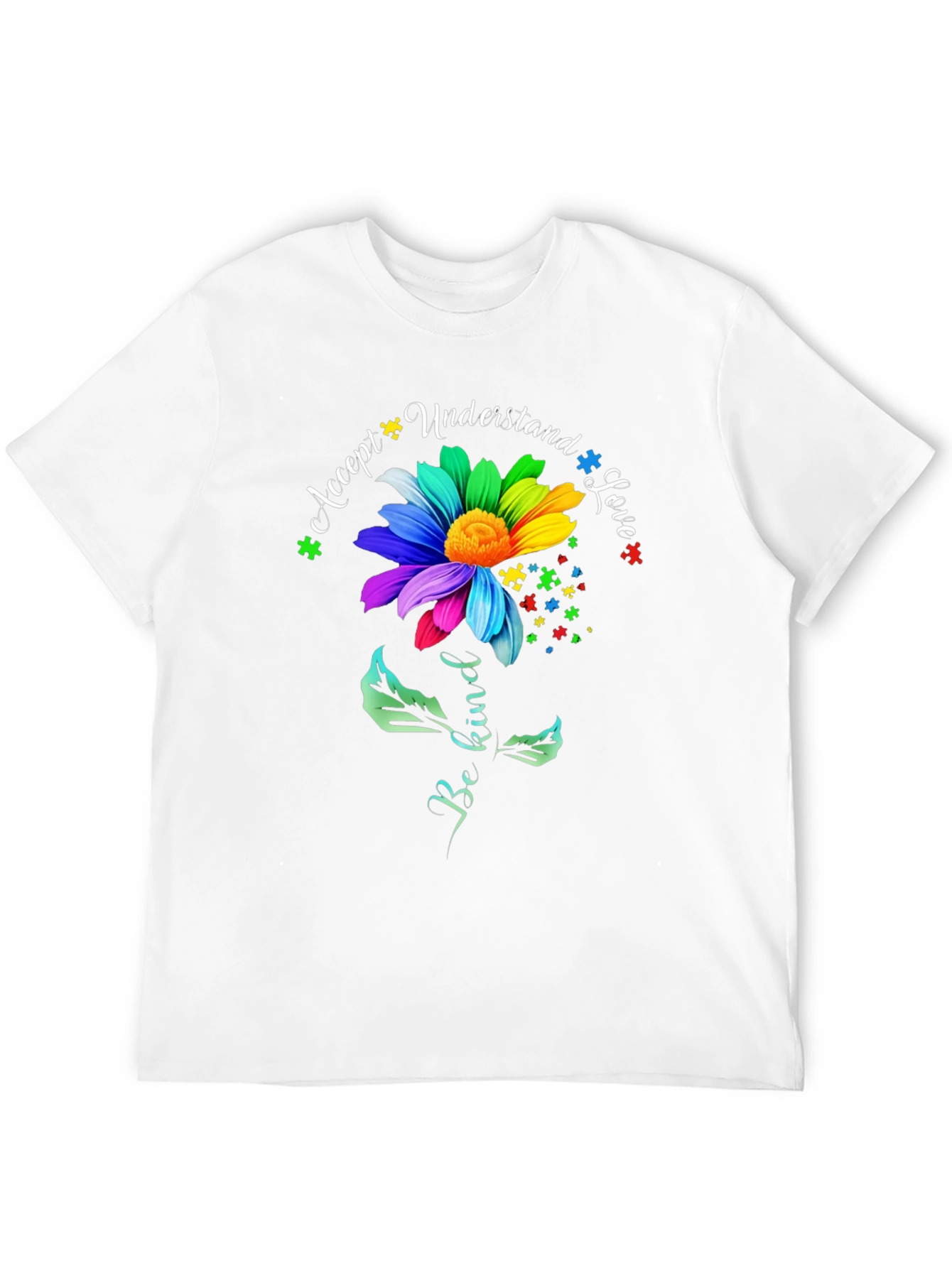 Autism Awareness Flower Graphic T-Shirt