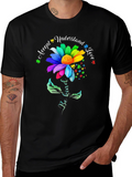 Autism Awareness Flower Graphic T-Shirt