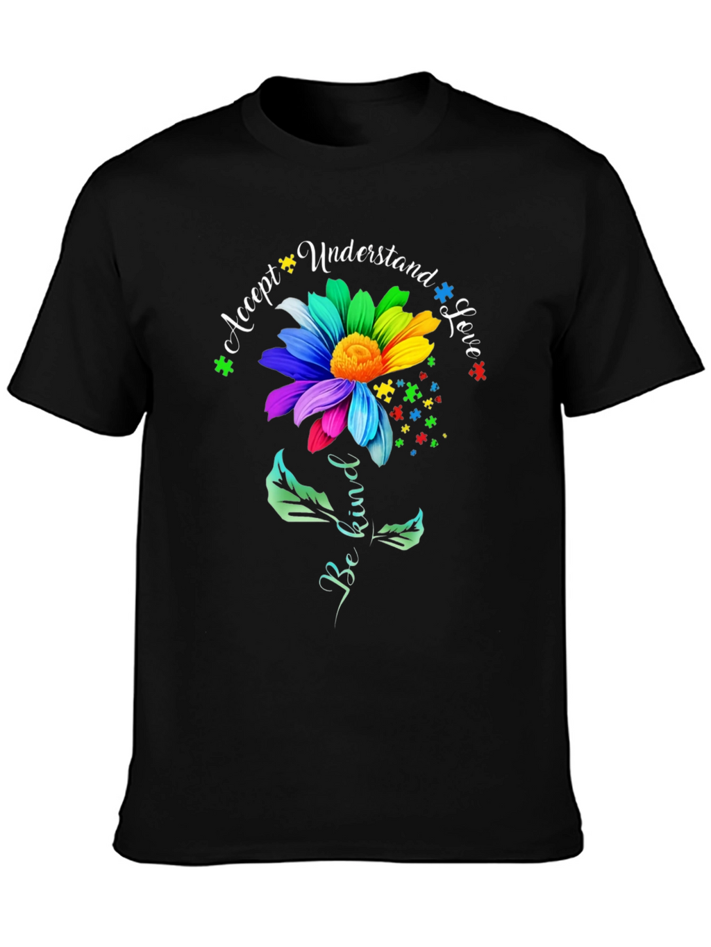 Autism Awareness Flower Graphic T-Shirt