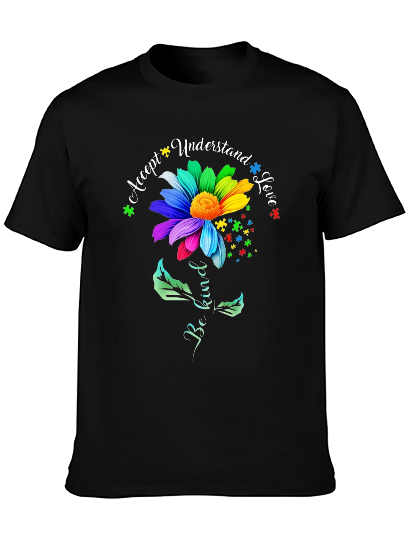 Autism Awareness Flower Graphic T-Shirt