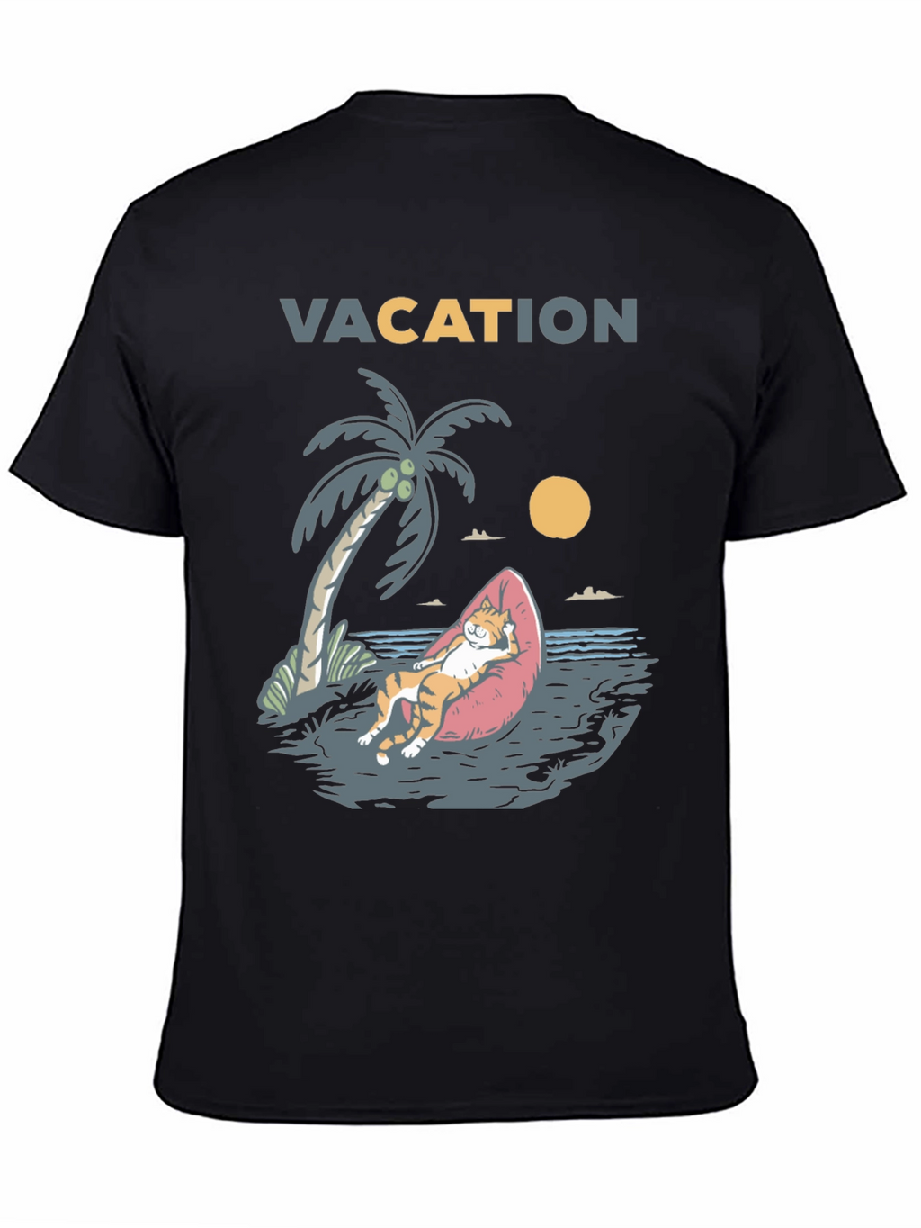 Vacation Cat Graphic T-Shirt - Relaxed Fit