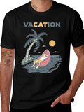 Vacation Cat Graphic T-Shirt - Relaxed Fit