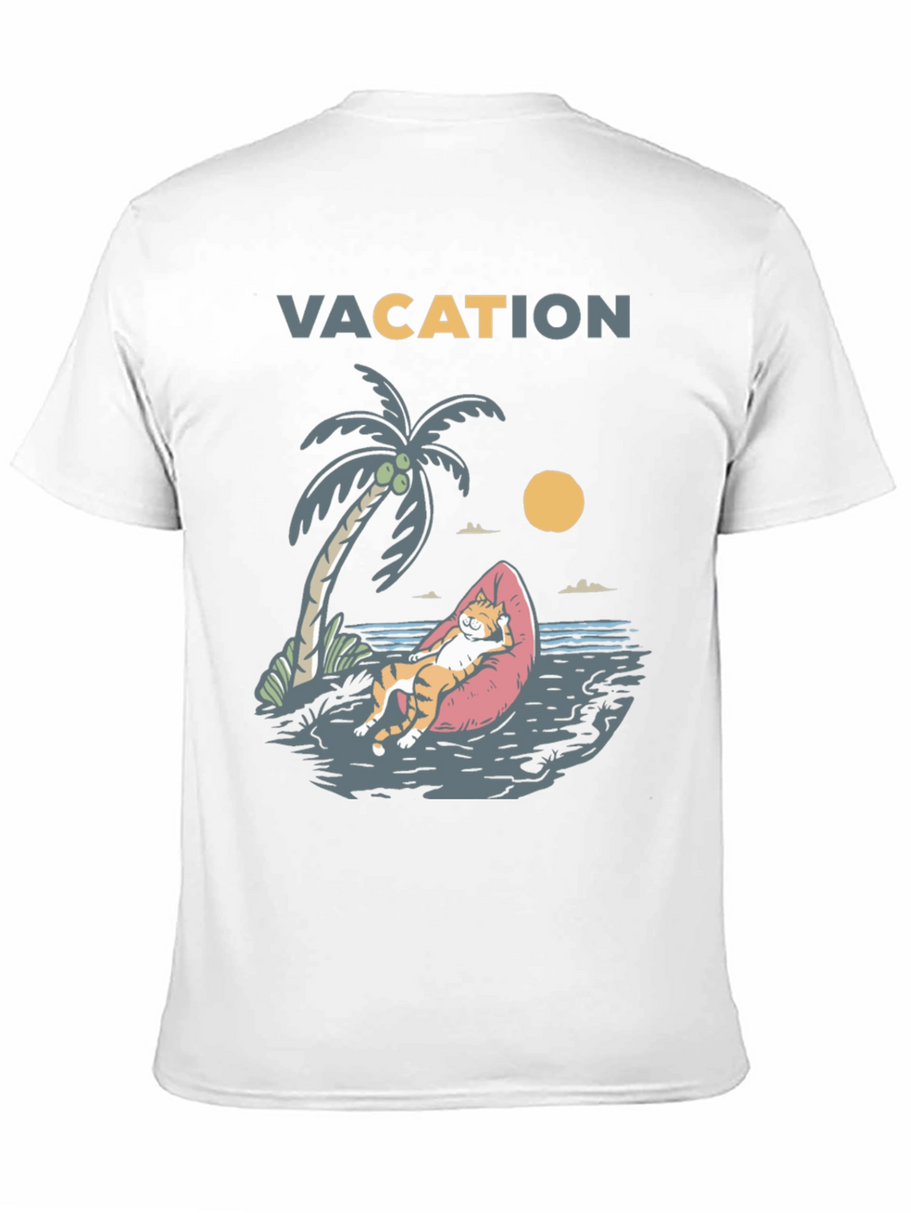 Vacation Cat Graphic T-Shirt - Relaxed Fit
