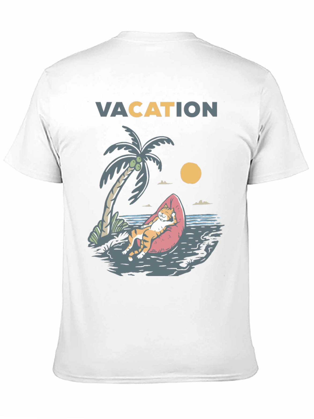 Vacation Cat Graphic T-Shirt - Relaxed Fit