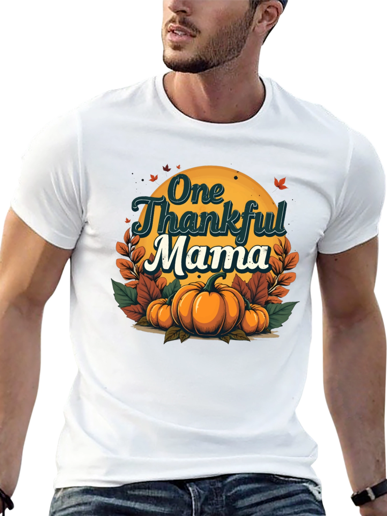 One Thankful Mama Pumpkin Fall T-Shirt