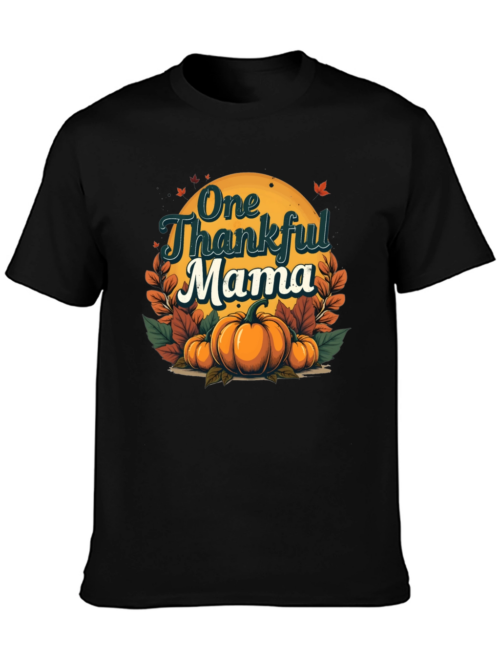 One Thankful Mama Pumpkin Fall T-Shirt