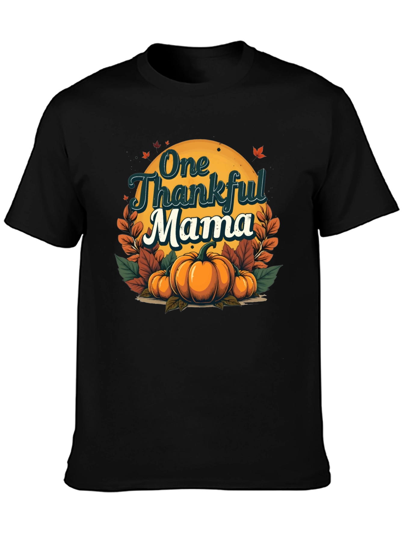 One Thankful Mama Pumpkin Fall T-Shirt