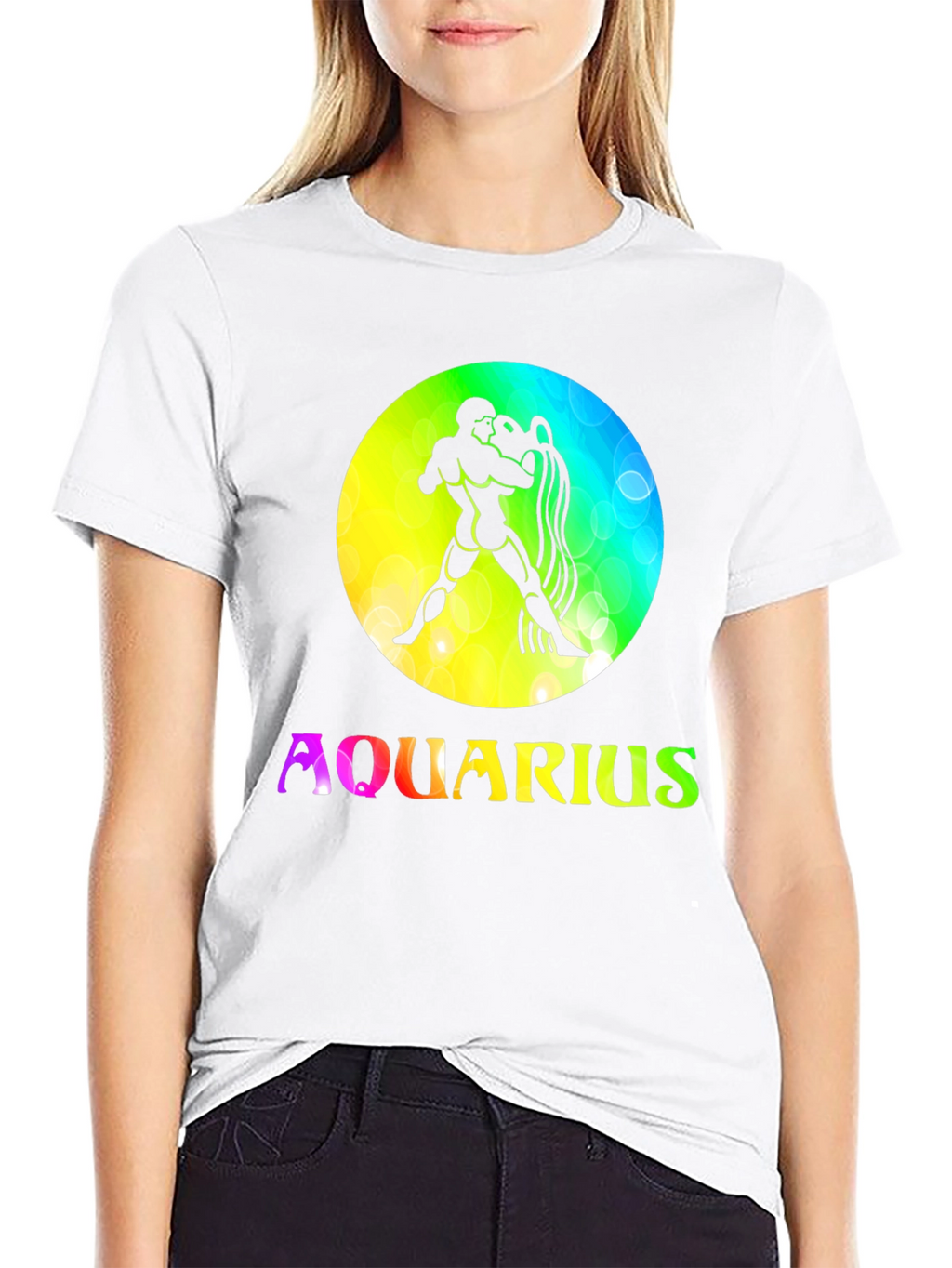 Aquarius Zodiac Sign T-Shirt - Black