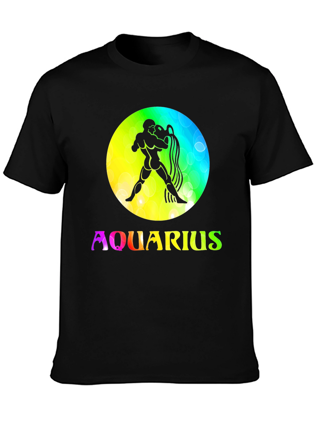 Aquarius Zodiac Sign T-Shirt - Black