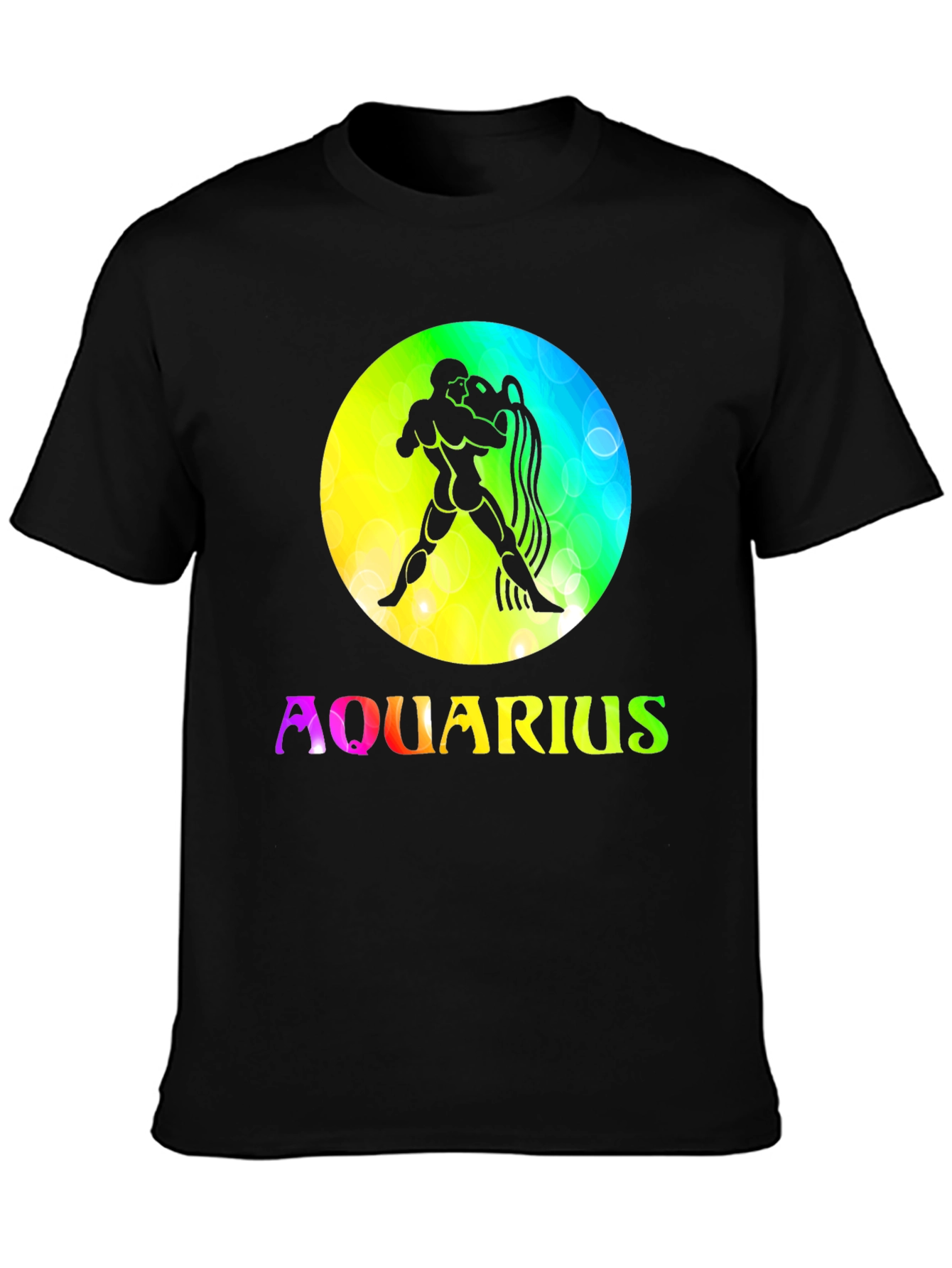 Aquarius Zodiac Sign T-Shirt - Black