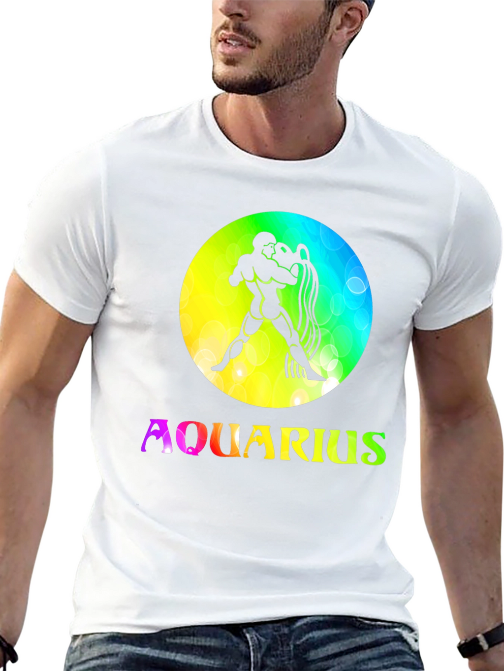 Aquarius Zodiac Sign T-Shirt - Black