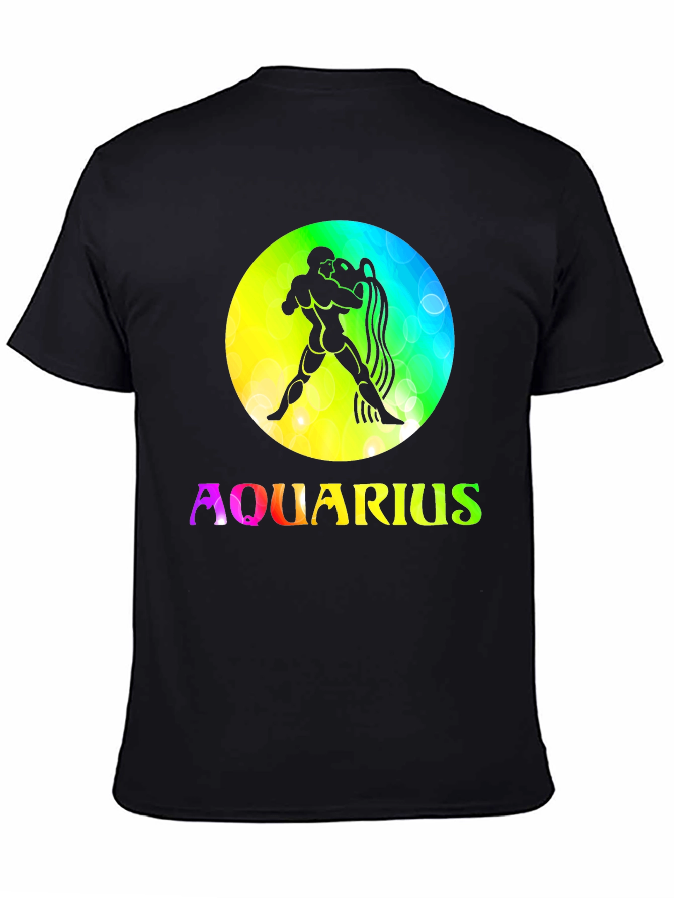 Aquarius Zodiac Sign T-Shirt - Black