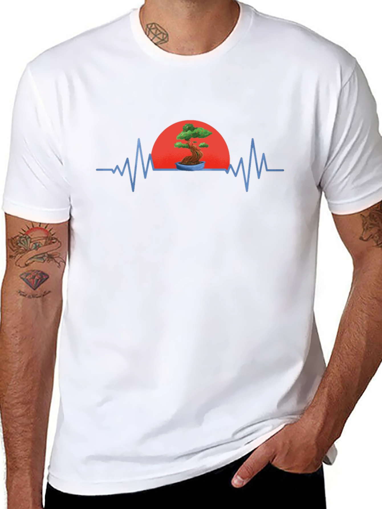 Bonsai Heartbeat T-Shirt - Nature Lover Tee