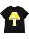 Mushroom Graphic Tee - Funky Black T-Shirt
