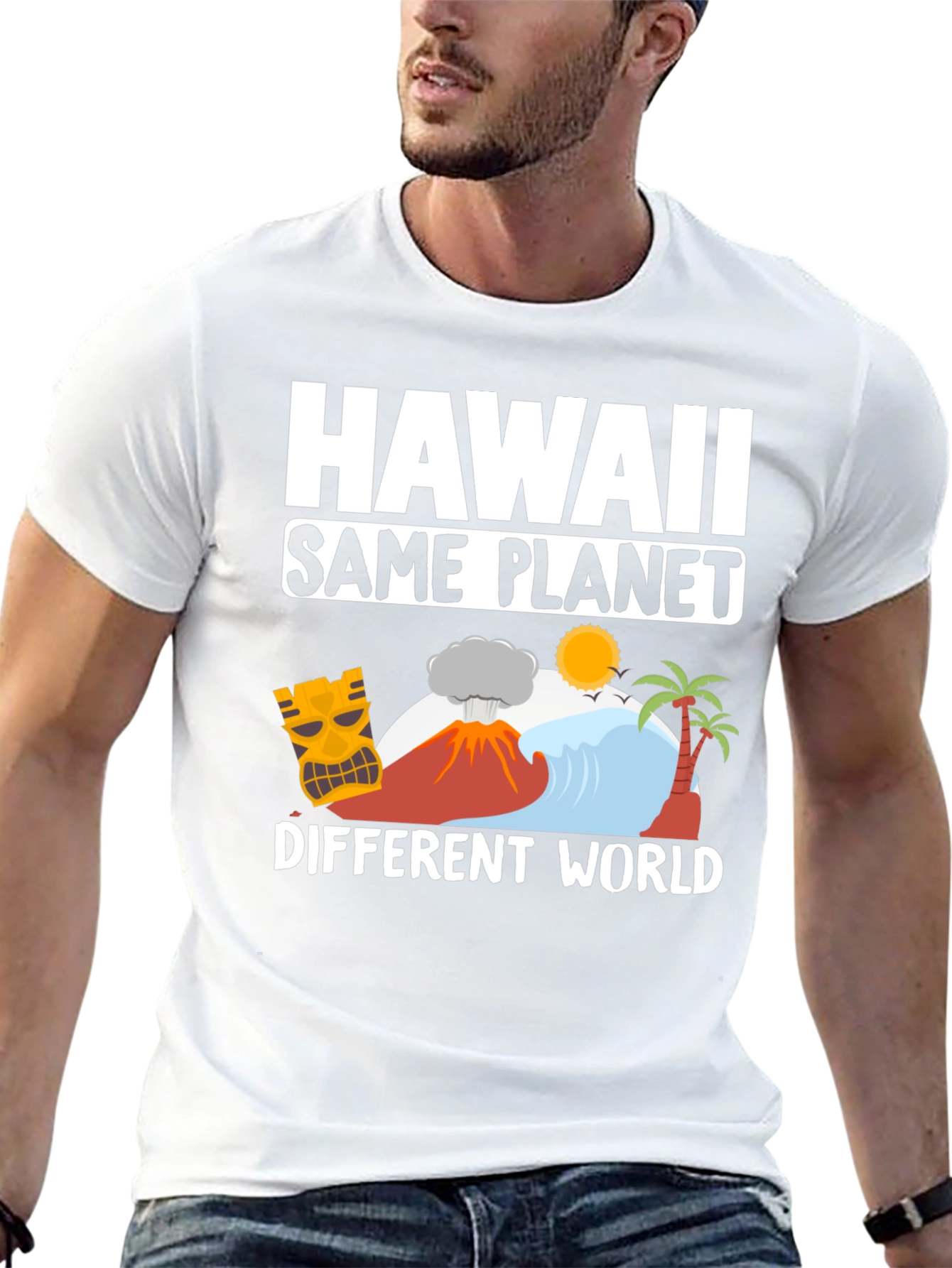 Hawaii Same Planet Different World Graphic T-Shirt