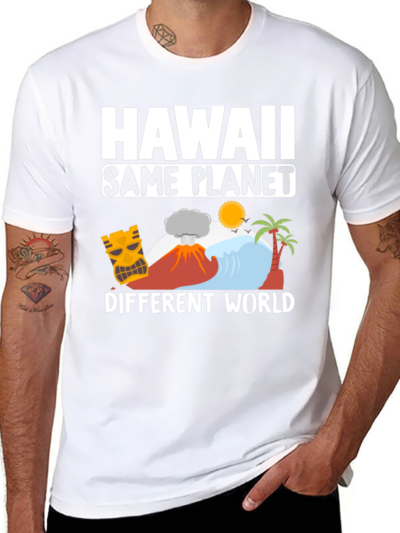 Hawaii Same Planet Different World Graphic T-Shirt