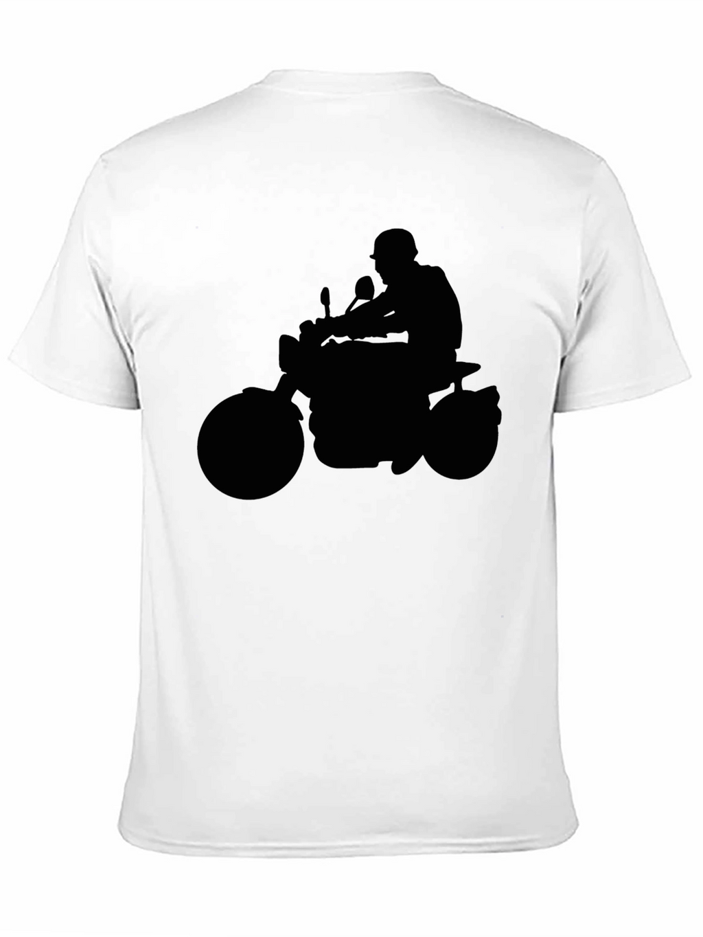 Motorcycle Rider Silhouette Graphic Tee - Black