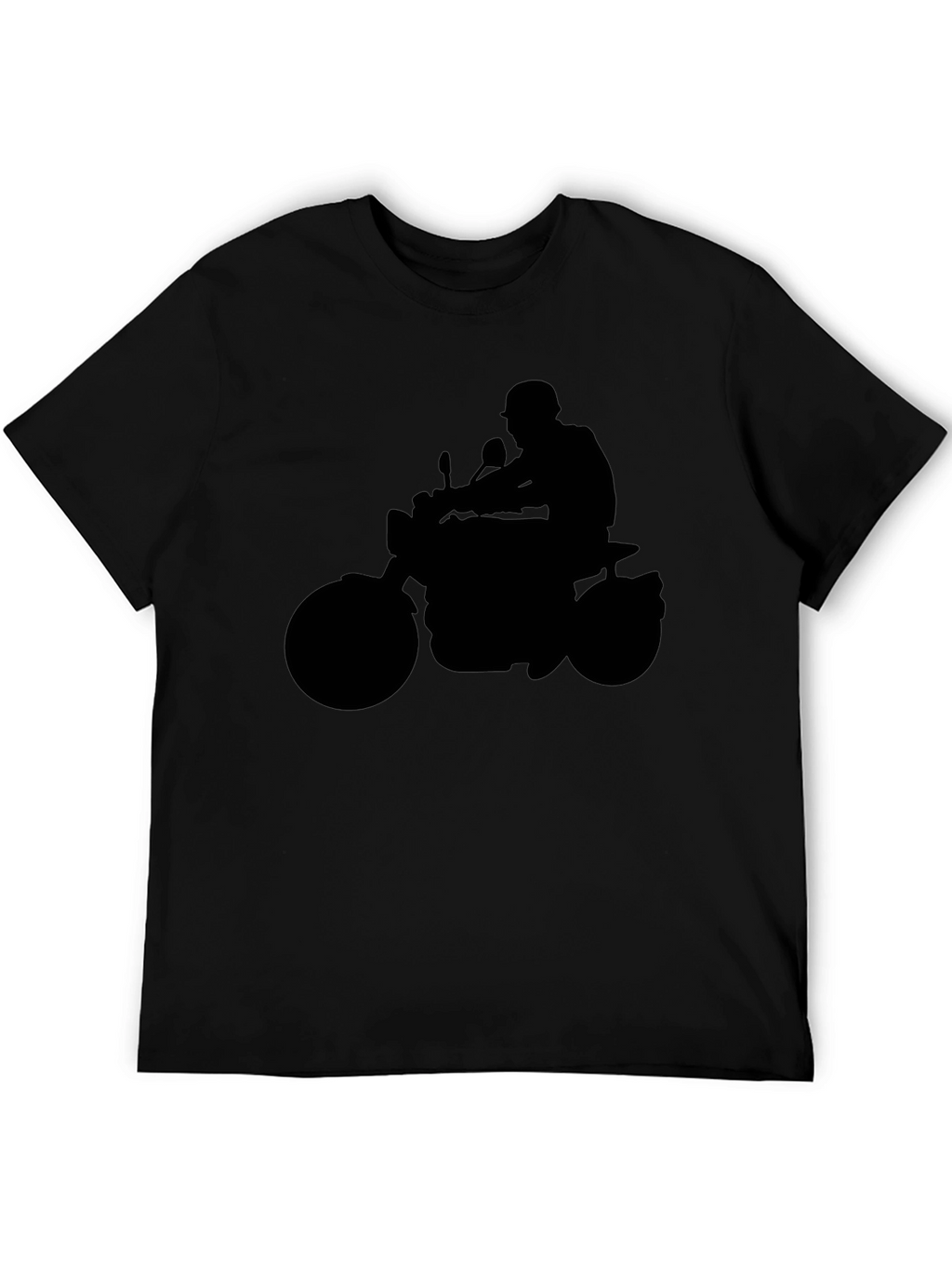 Motorcycle Rider Silhouette Graphic Tee - Black