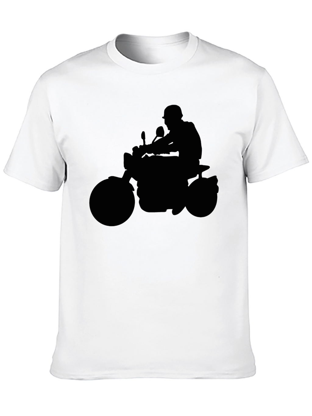 Motorcycle Rider Silhouette Graphic Tee - Black