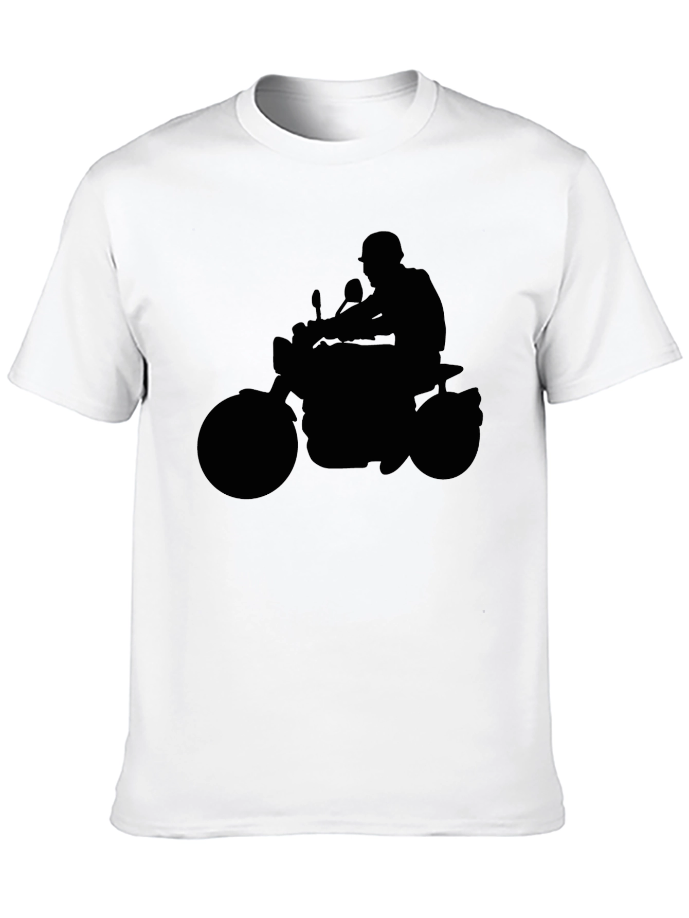 Motorcycle Rider Silhouette Graphic Tee - Black
