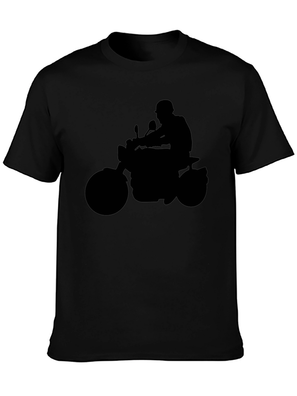 Motorcycle Rider Silhouette Graphic Tee - Black