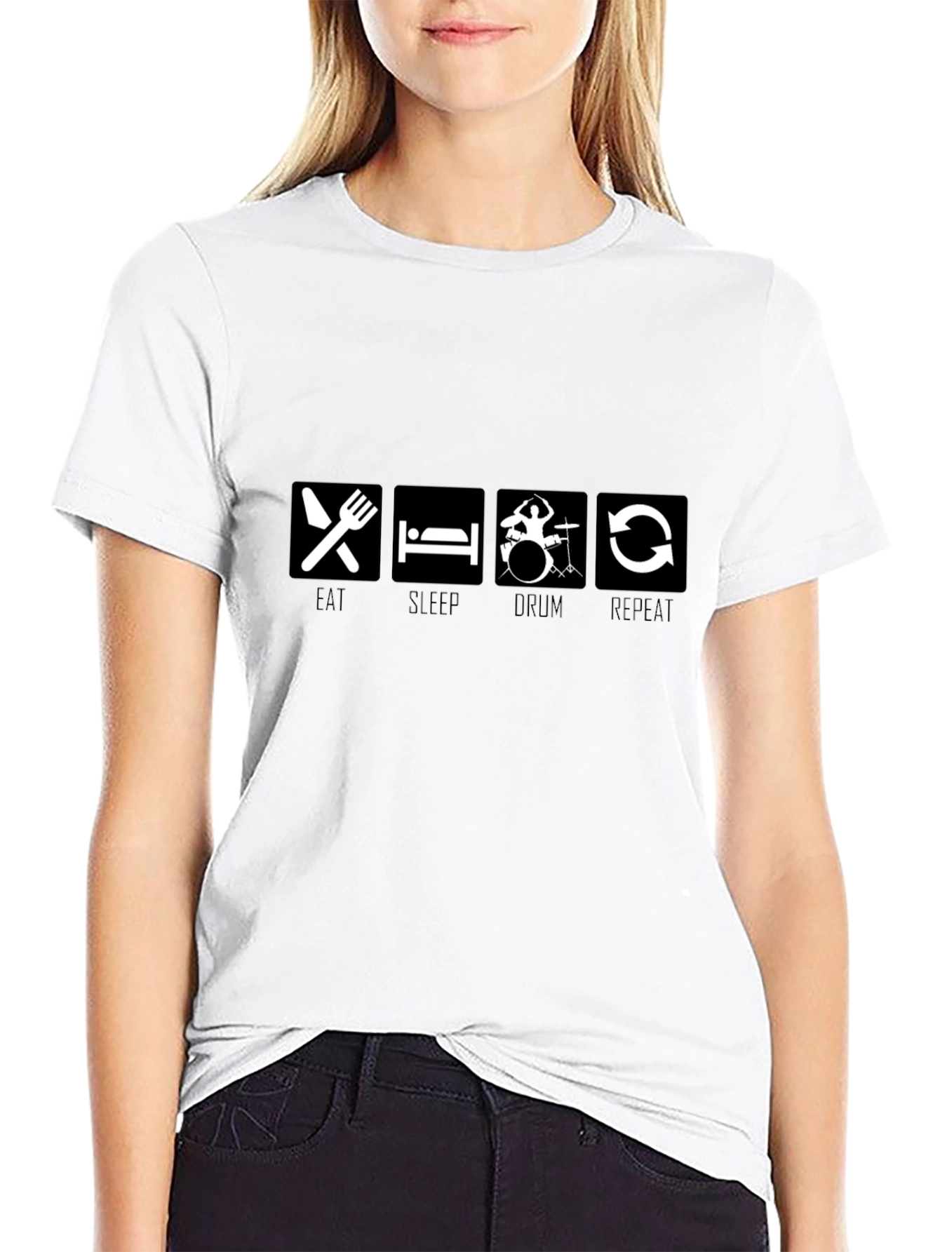 Eat Sleep Drum Repeat Black Graphic Tee