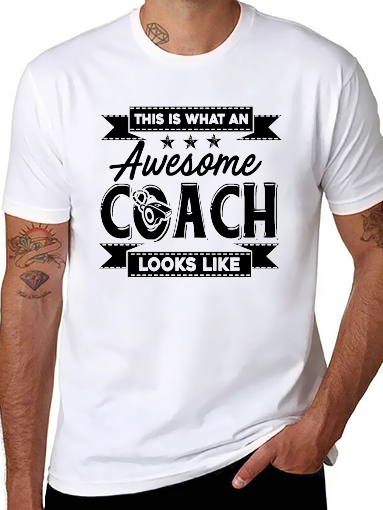 Awesome Coach Graphic T-Shirt - Black