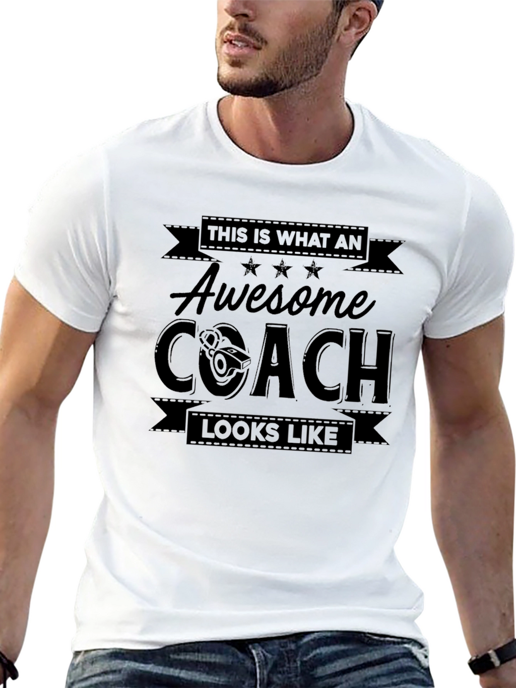 Awesome Coach Graphic T-Shirt - Black