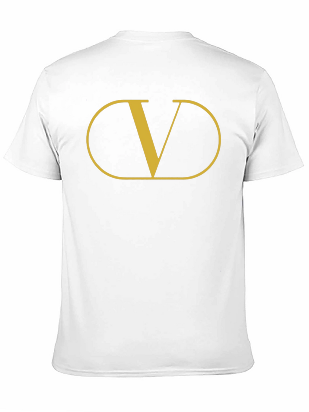 Mens Black T-Shirt with Gold V Graphic