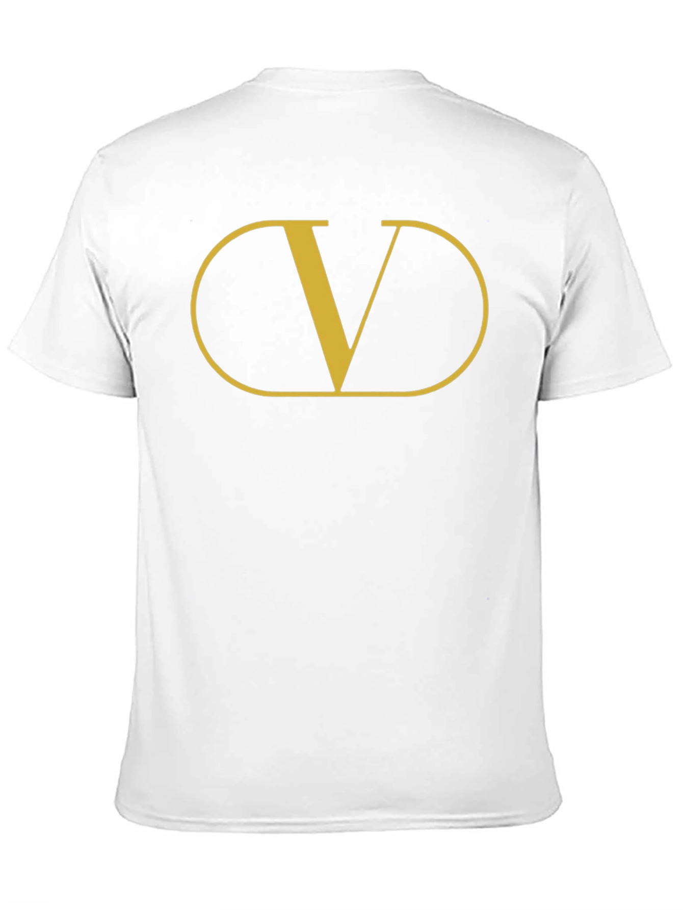 Mens Black T-Shirt with Gold V Graphic