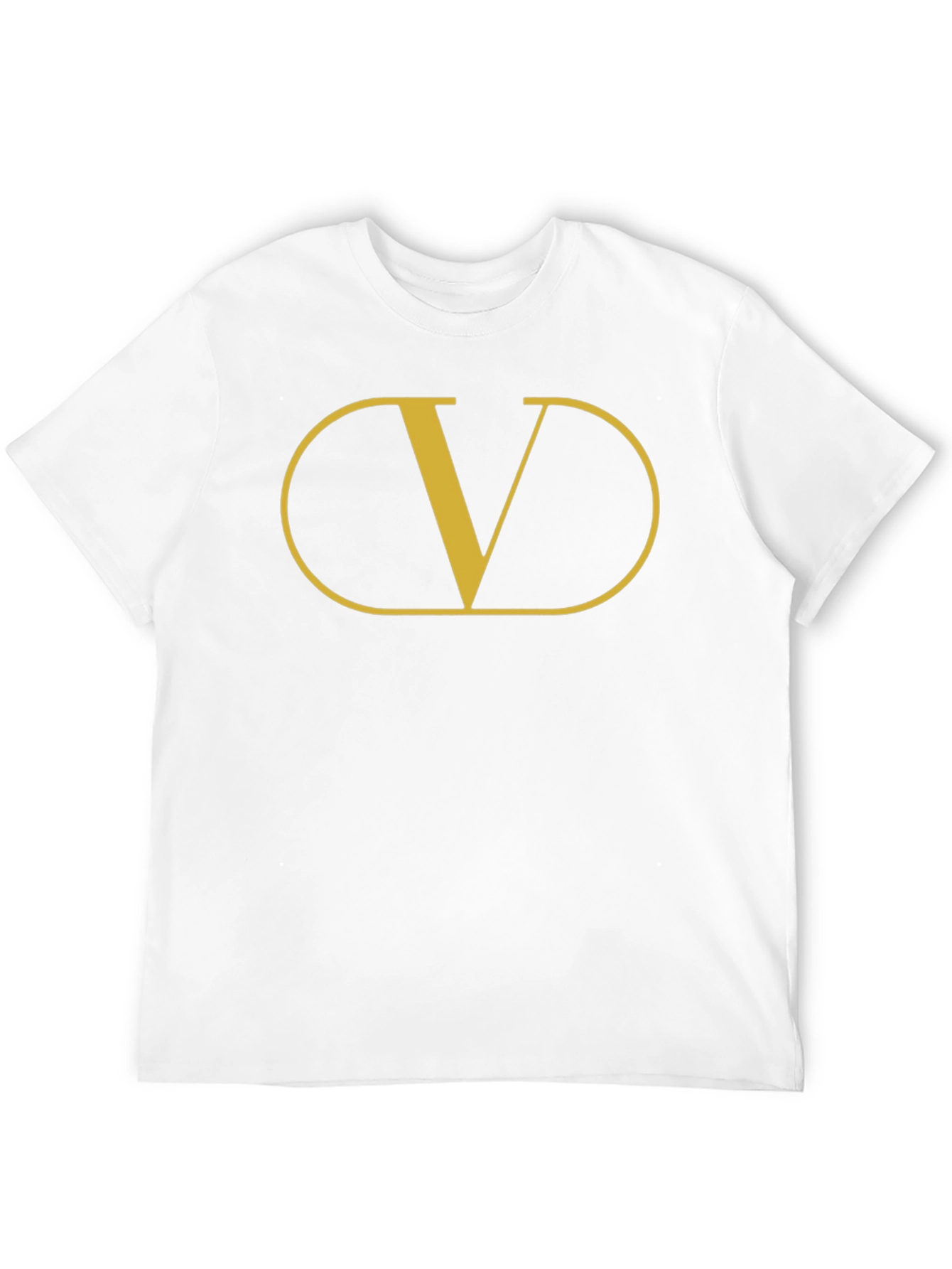 Mens Black T-Shirt with Gold V Graphic