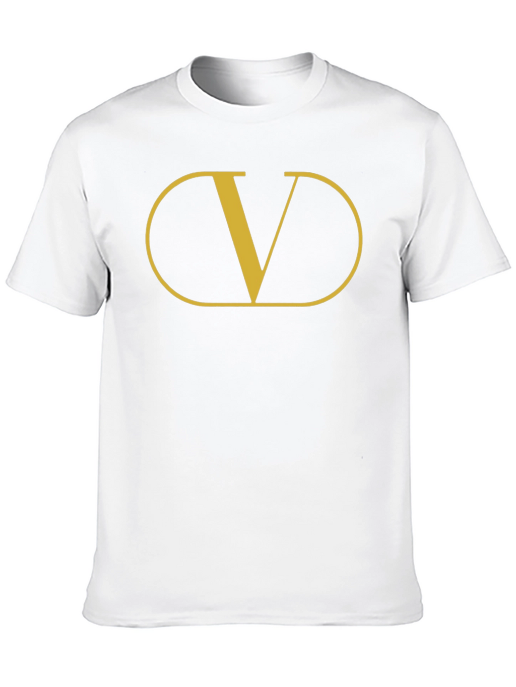 Mens Black T-Shirt with Gold V Graphic