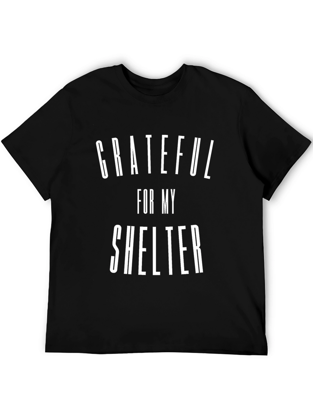 Grateful for My Shelter Graphic T-Shirt Black Tee