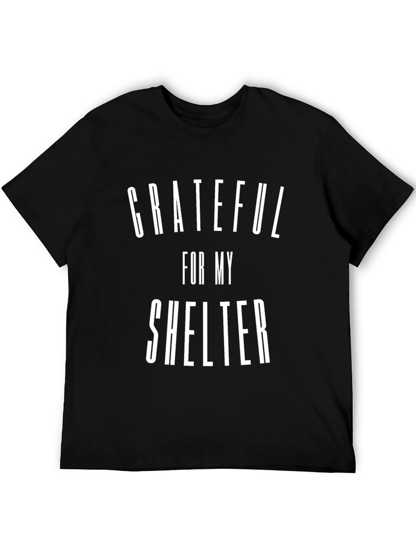 Grateful for My Shelter Graphic T-Shirt Black Tee