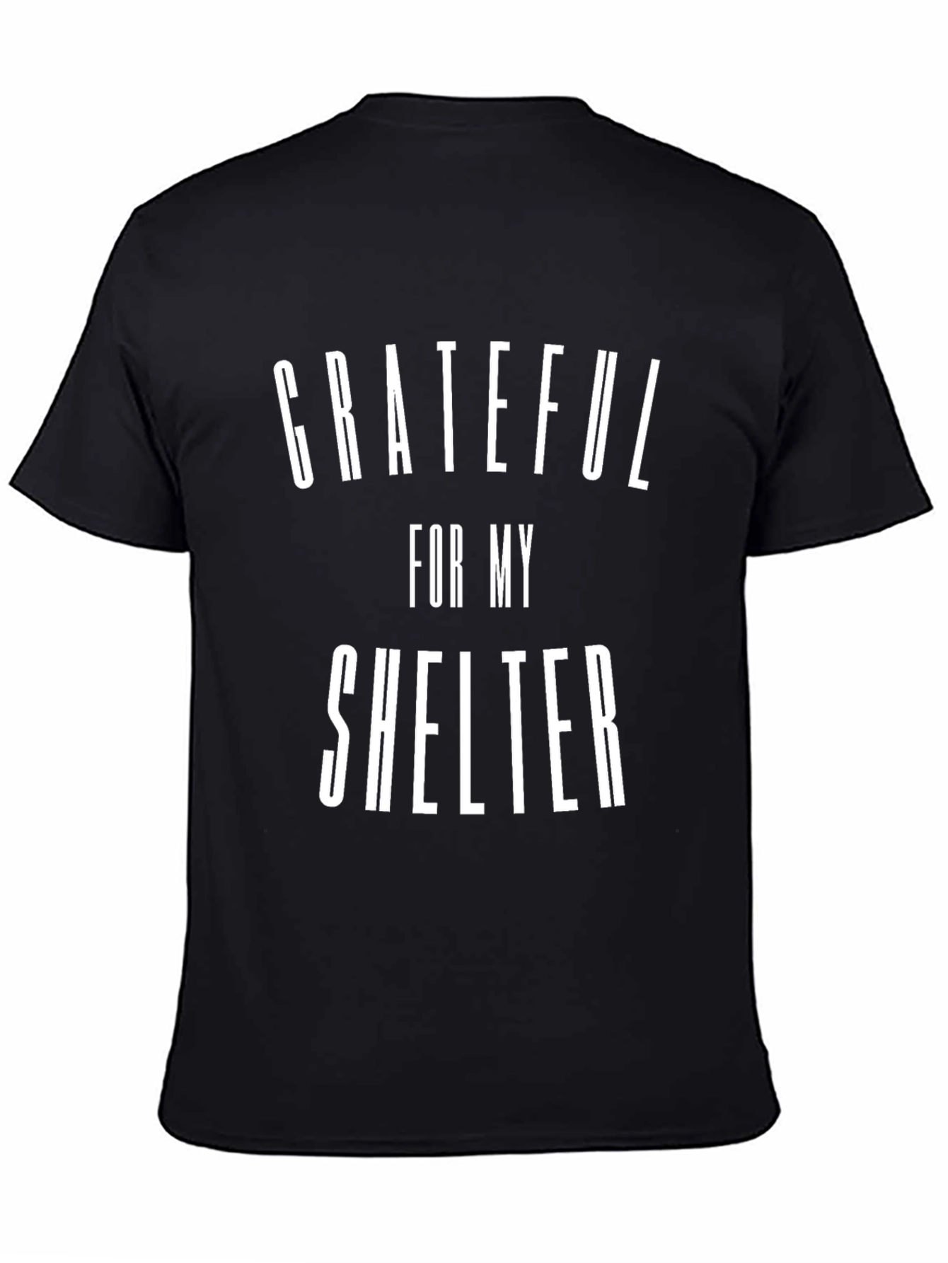 Grateful for My Shelter Graphic T-Shirt Black Tee