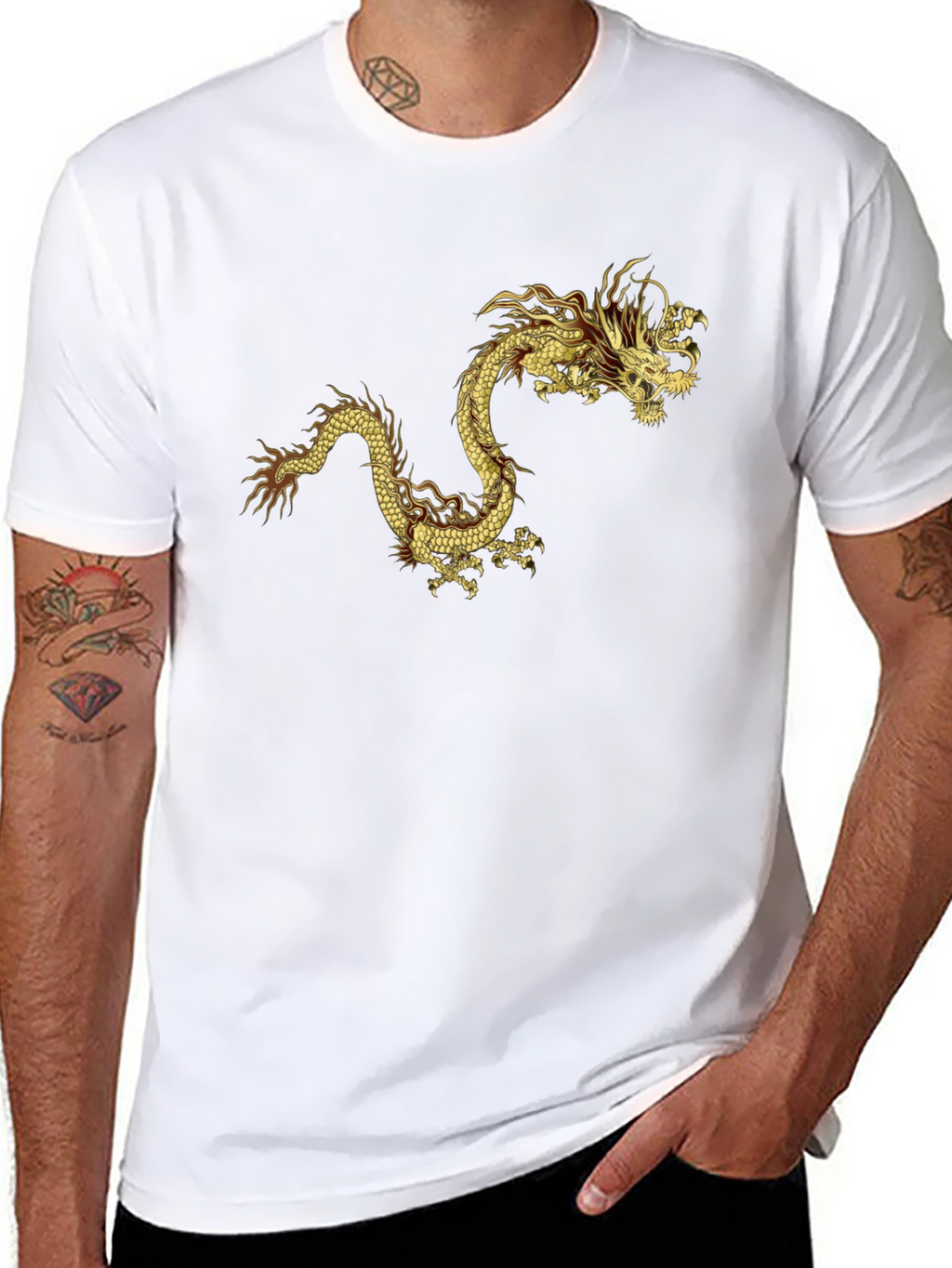 Golden Dragon Graphic Tee - Bold Statement