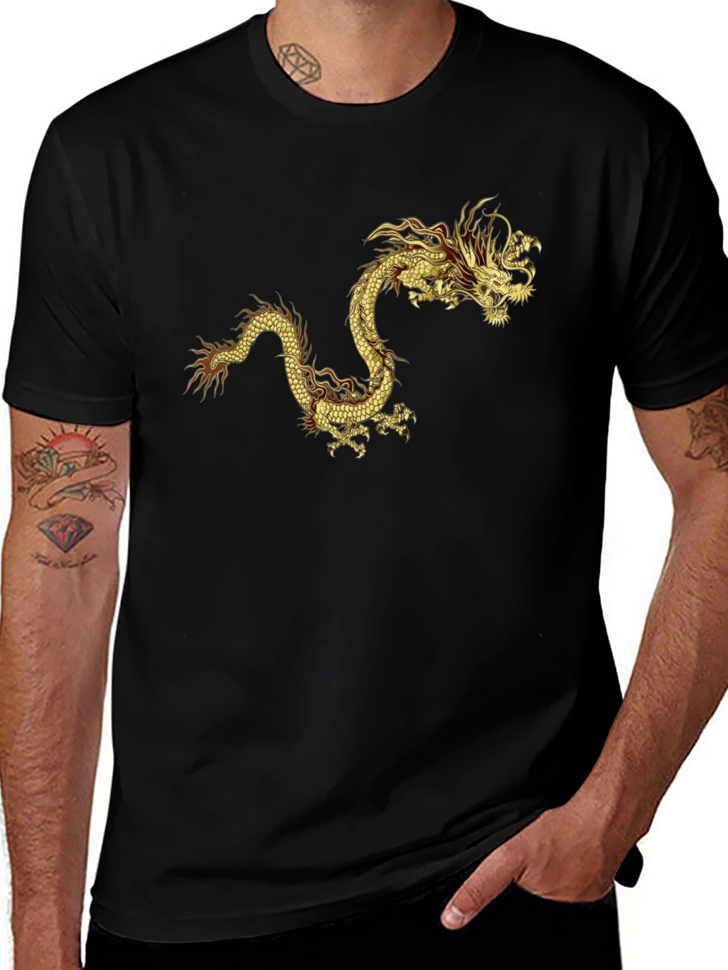 Golden Dragon Graphic Tee - Bold Statement