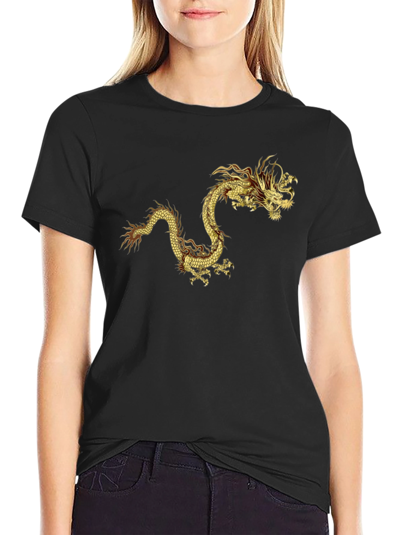 Golden Dragon Graphic Tee - Bold Statement