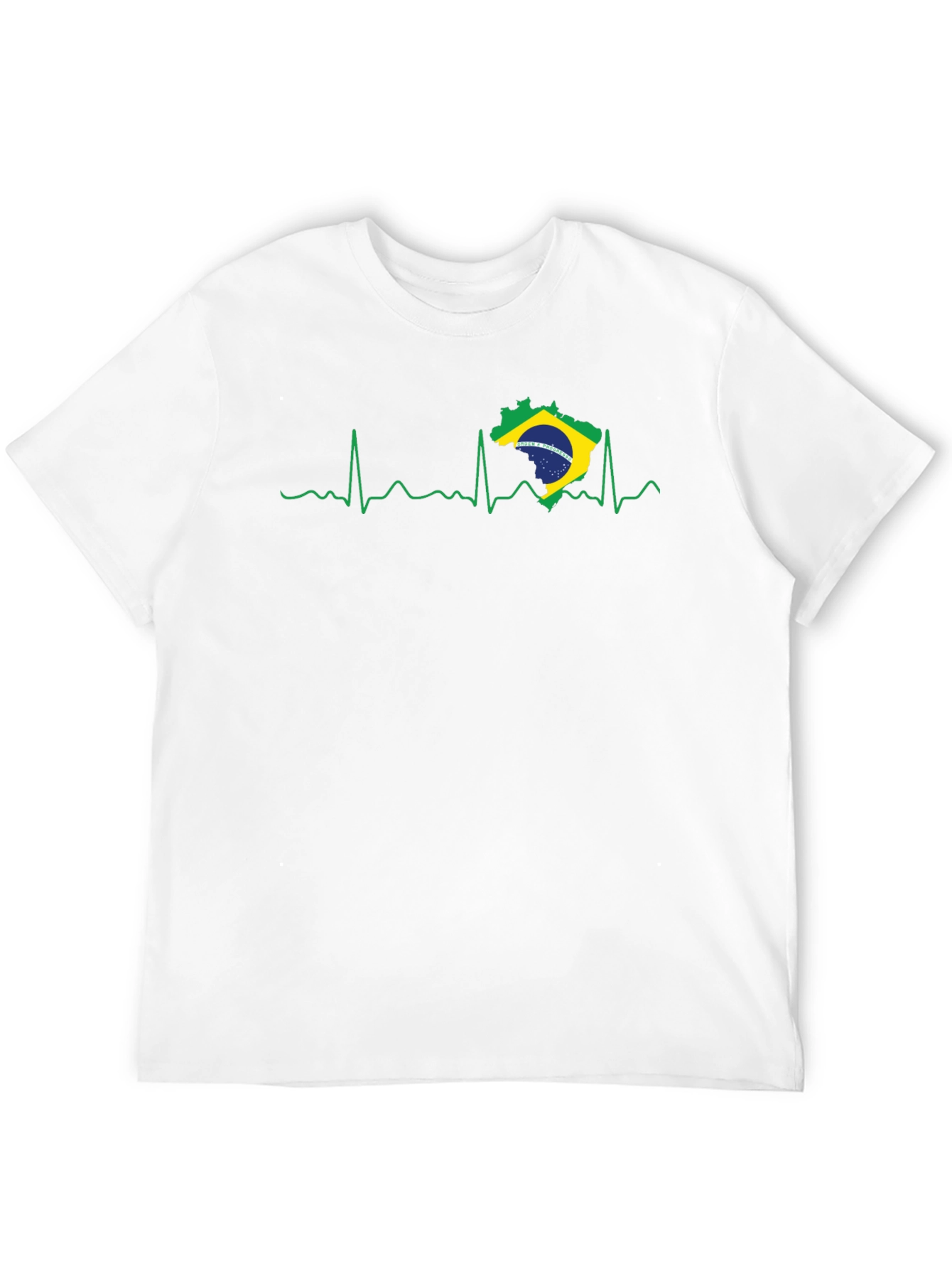 Brazil Heartbeat T-Shirt - Black Graphic Tee