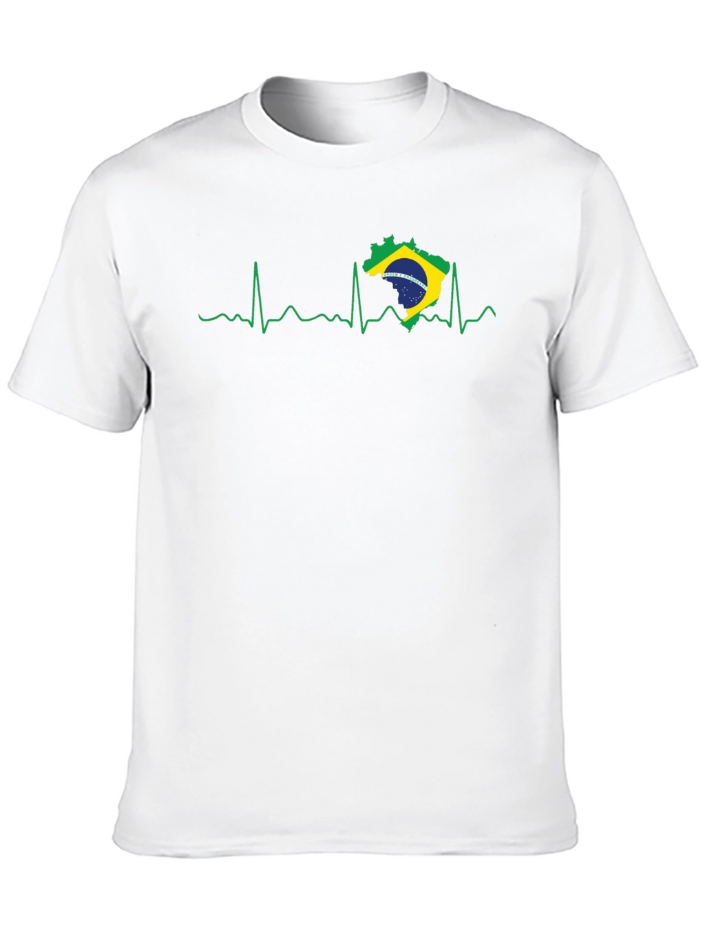 Brazil Heartbeat T-Shirt - Black Graphic Tee