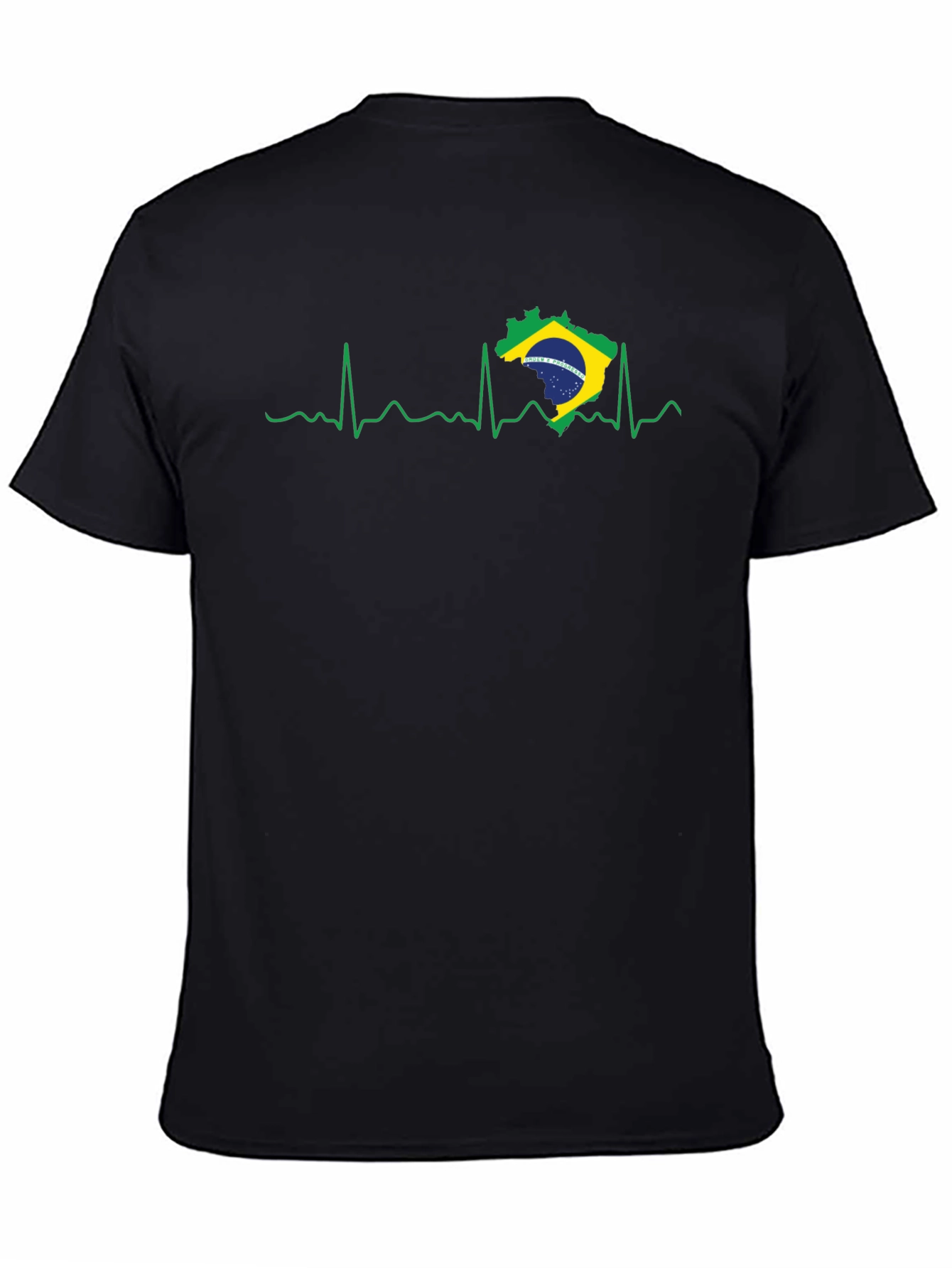Brazil Heartbeat T-Shirt - Black Graphic Tee