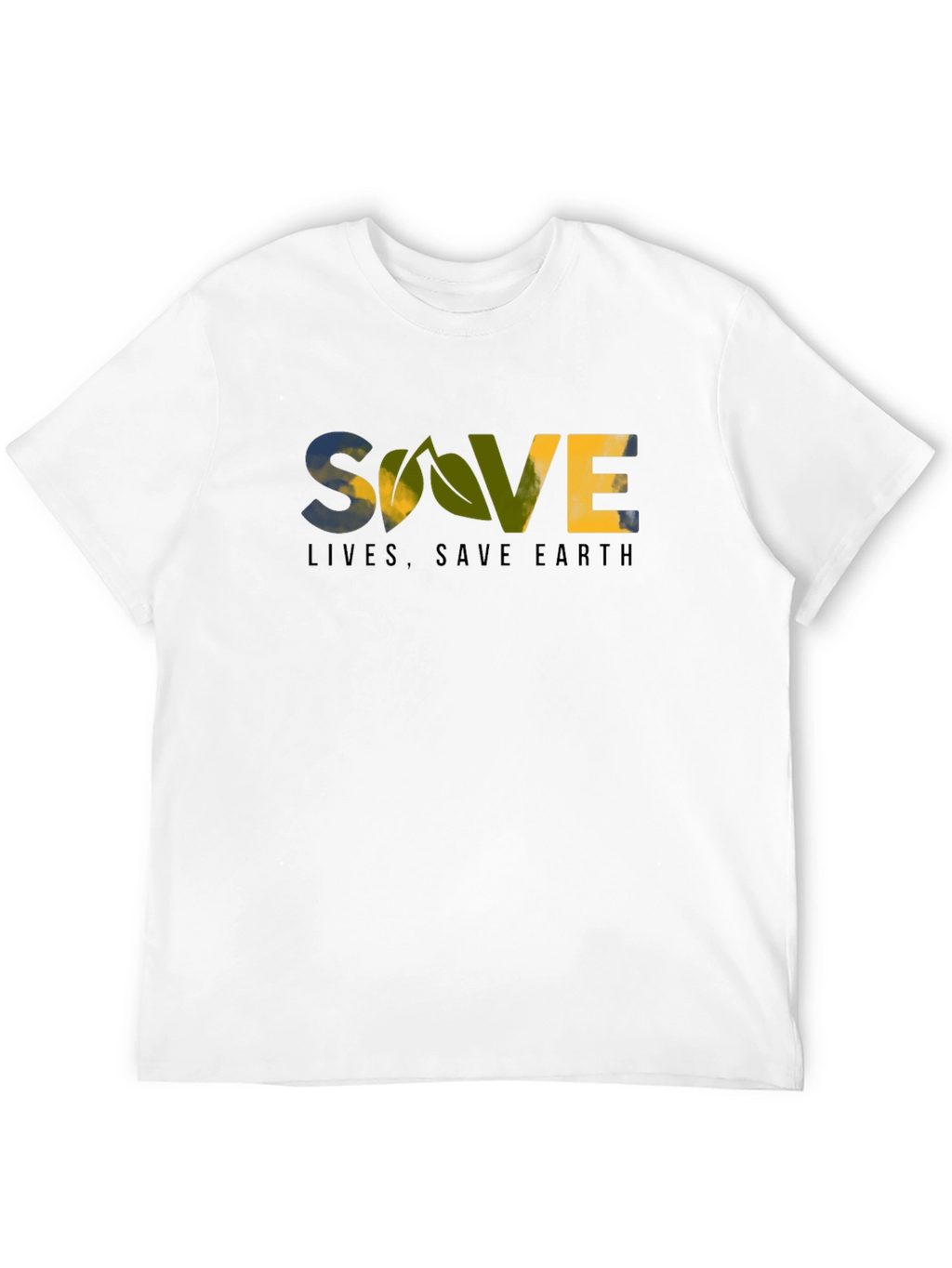 Eco-Friendly Save Lives Save Earth Graphic T-Shirt