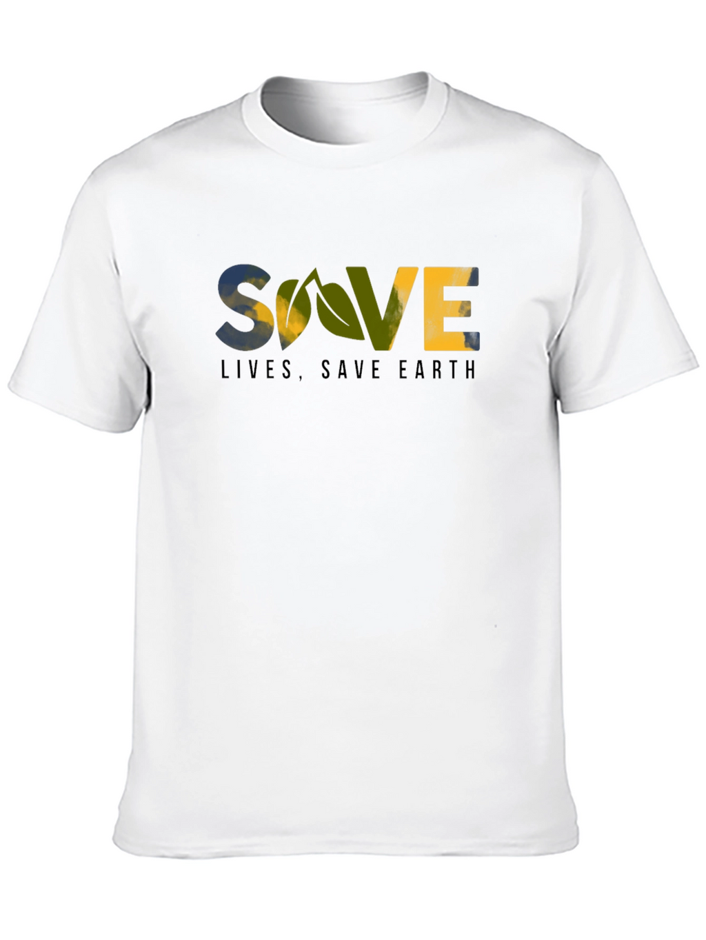 Eco-Friendly Save Lives Save Earth Graphic T-Shirt