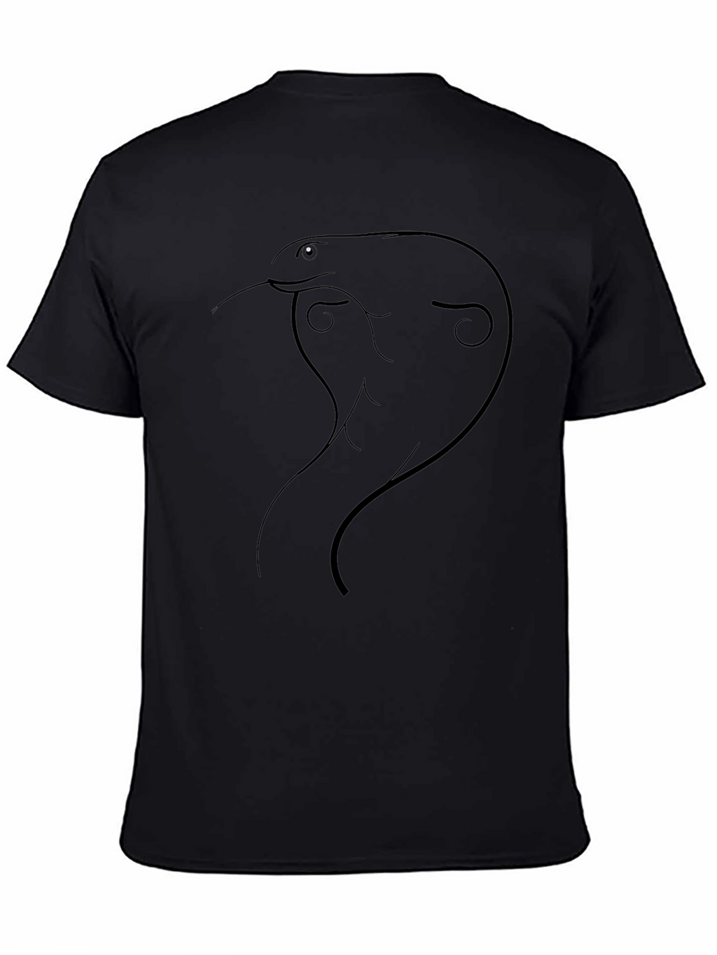 Minimalist Cobra Graphic T-Shirt - Black