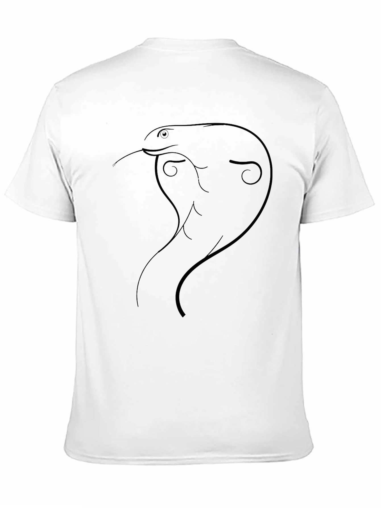 Minimalist Cobra Graphic T-Shirt - Black