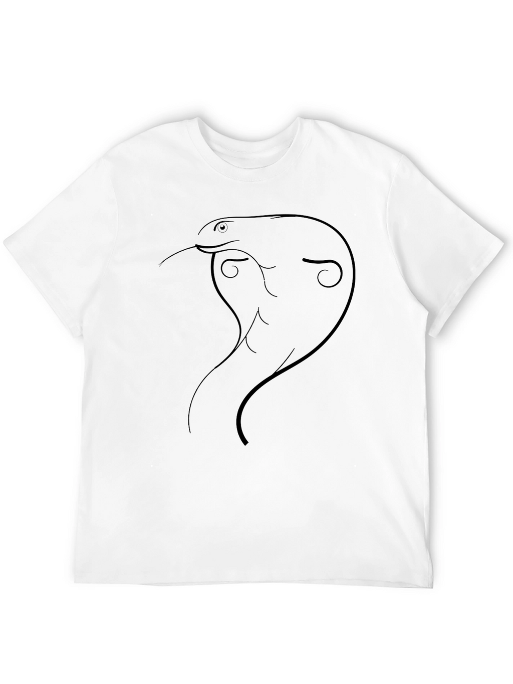 Minimalist Cobra Graphic T-Shirt - Black