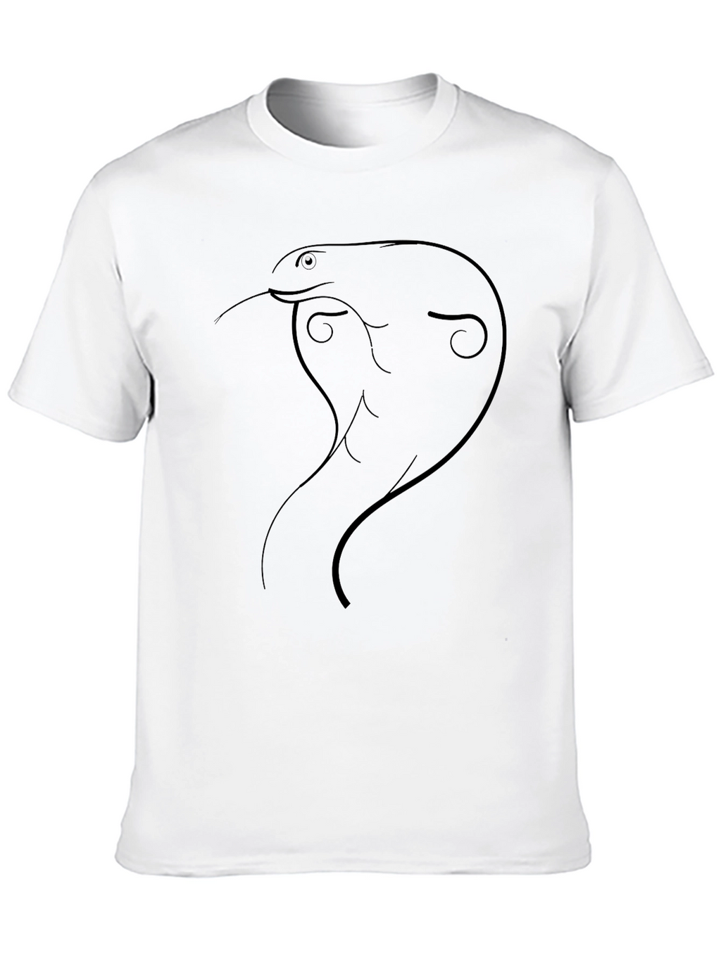 Minimalist Cobra Graphic T-Shirt - Black