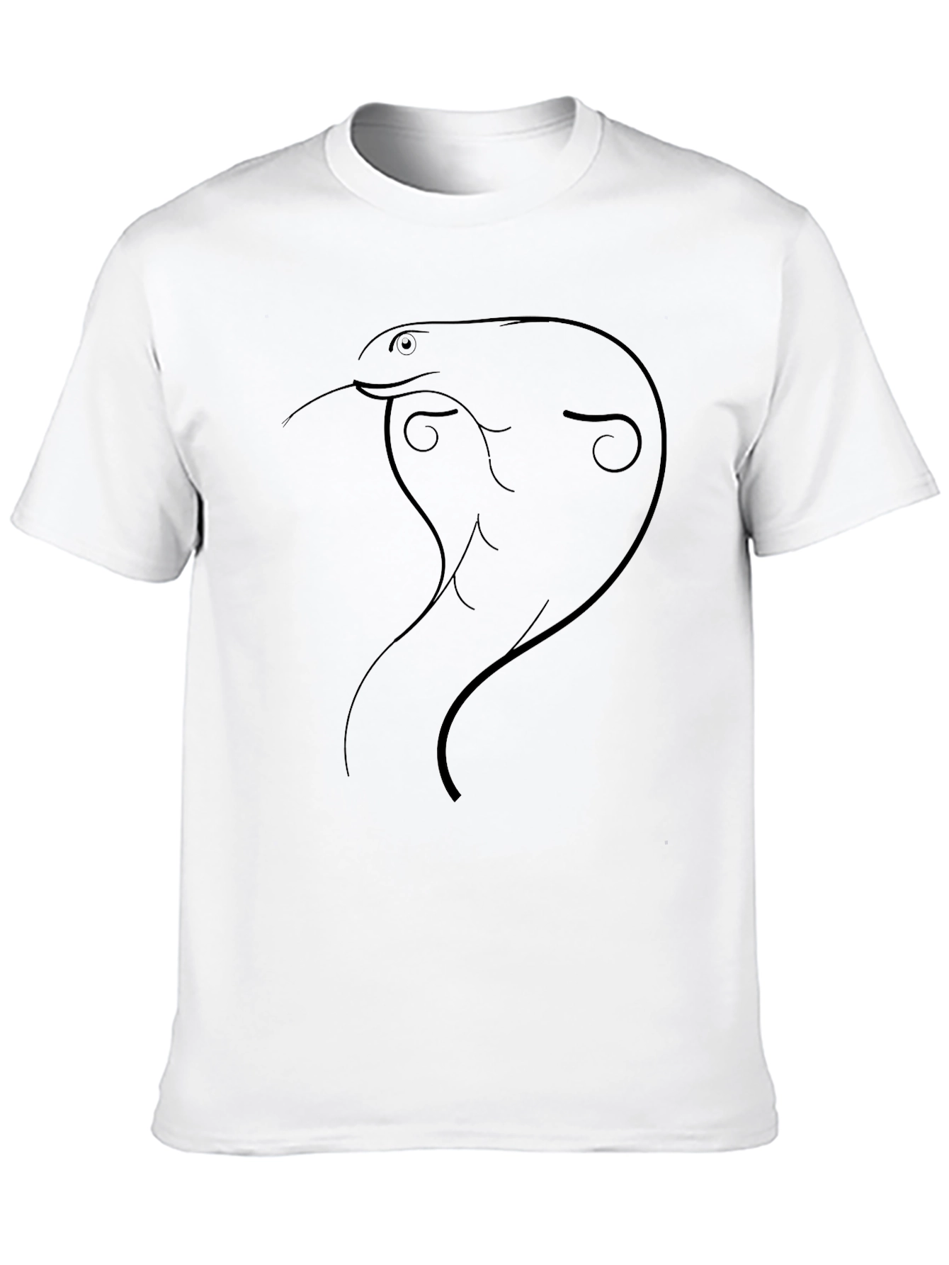 Minimalist Cobra Graphic T-Shirt - Black